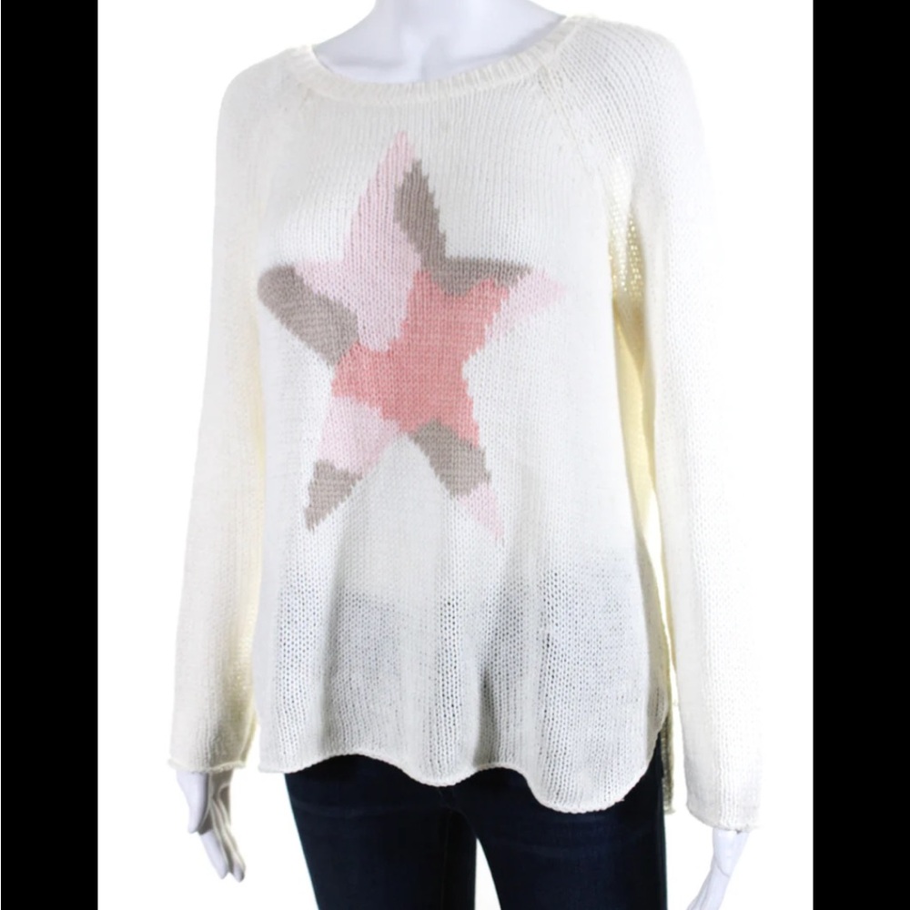 Wooden Ships Camo Star Crewneck Oversized Sweater Raglan Sleeve Fatigue L pink